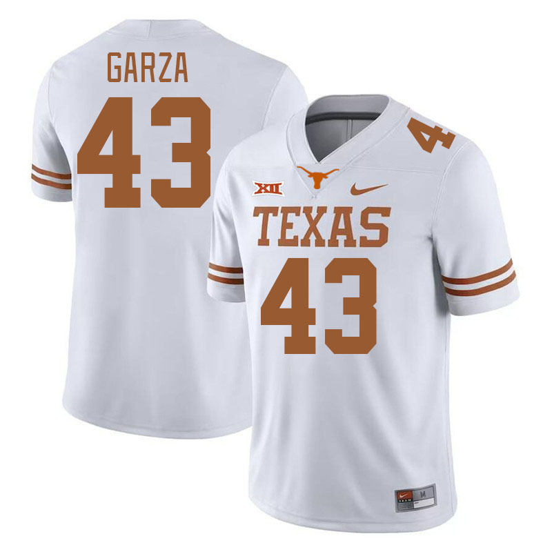 Men #43 Eric Garza Texas Longhorns College Football Jerseys Stitched-White